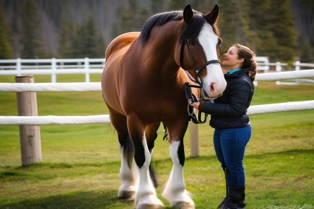 bonding-between-humans-and-a-clydesdale-horse