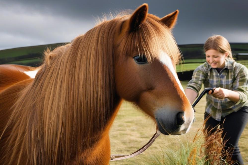 grooming-and-cleaning-shetland-ponies